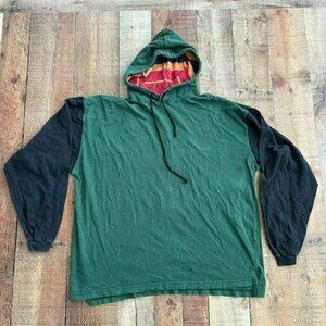 Vintage Guts mens size XL clothing green color block lightweight hoodie